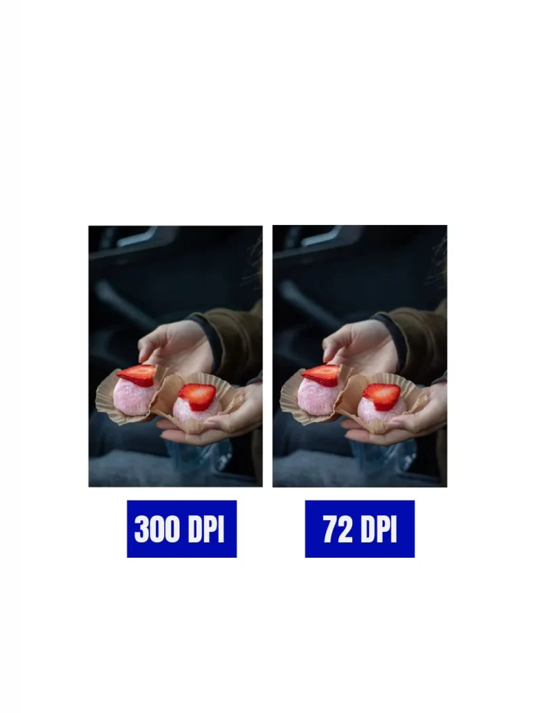 Différence entre une image en 300 dpi et 72 dpi