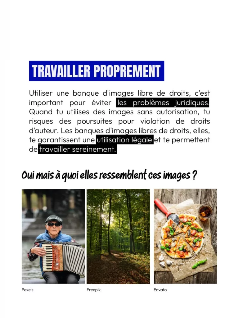 Explication de l'importance d'utiliser une banque d'image pour ses visuels