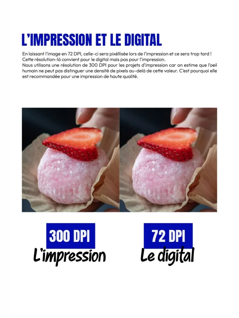 Différence entre une image en 300 dpi et 72 dpi + explications
